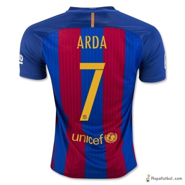 Camiseta Barcelona Replica Primera Ropa Arda 2016/17 Azul